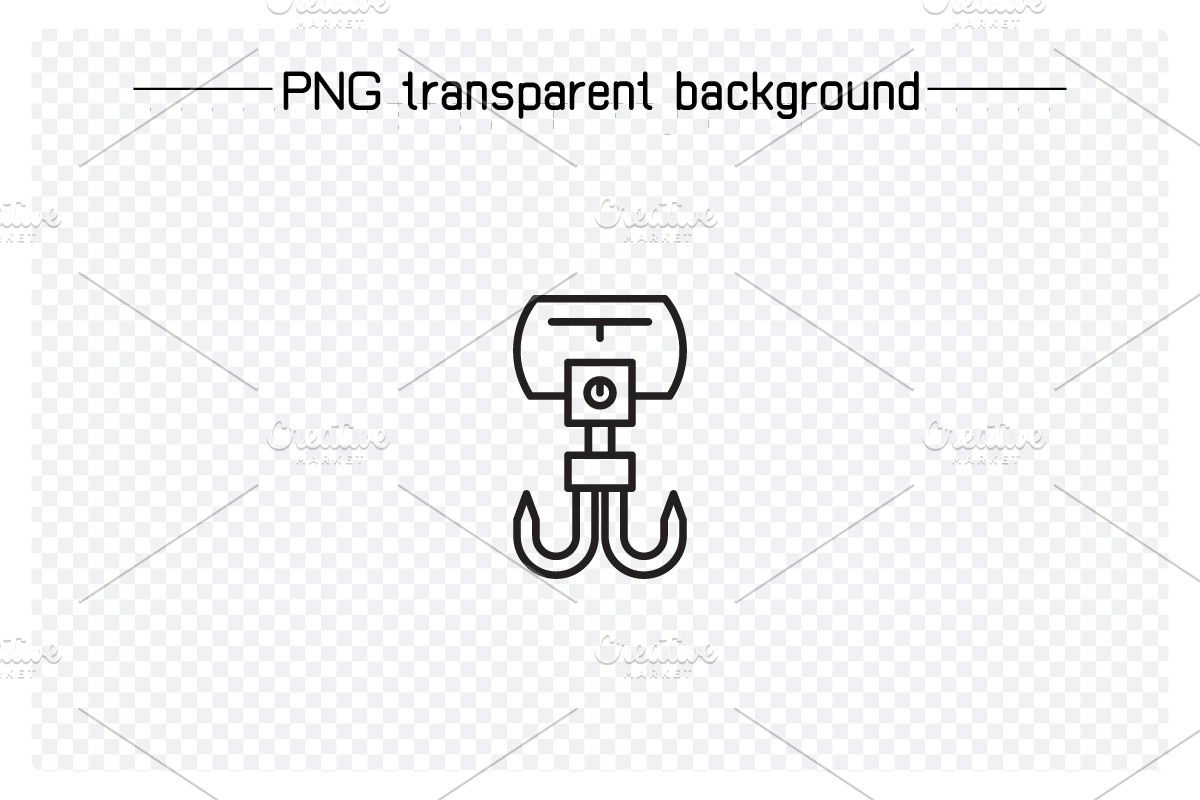 Winch Crane Hook Line Icons, an Outline Icon by Designfour (Photo 3 of 7)