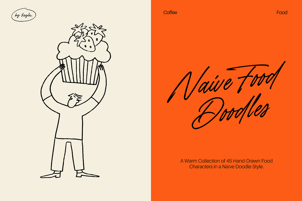 Naive Food: Hand-Drawn Characters, a Food Illustration by Veyla (Photo 1 of 19)