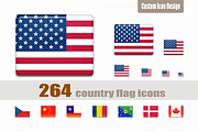 All-in-one Country Flag Icon Set, an Icon by CustomIconDesign (Thumbnail 1 of 6)