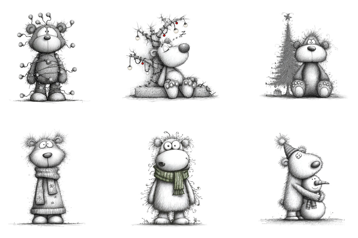 Whimsical Christmas Teddy Bear Clipa, an Illustration by designcity5 (Photo 2 of 5)