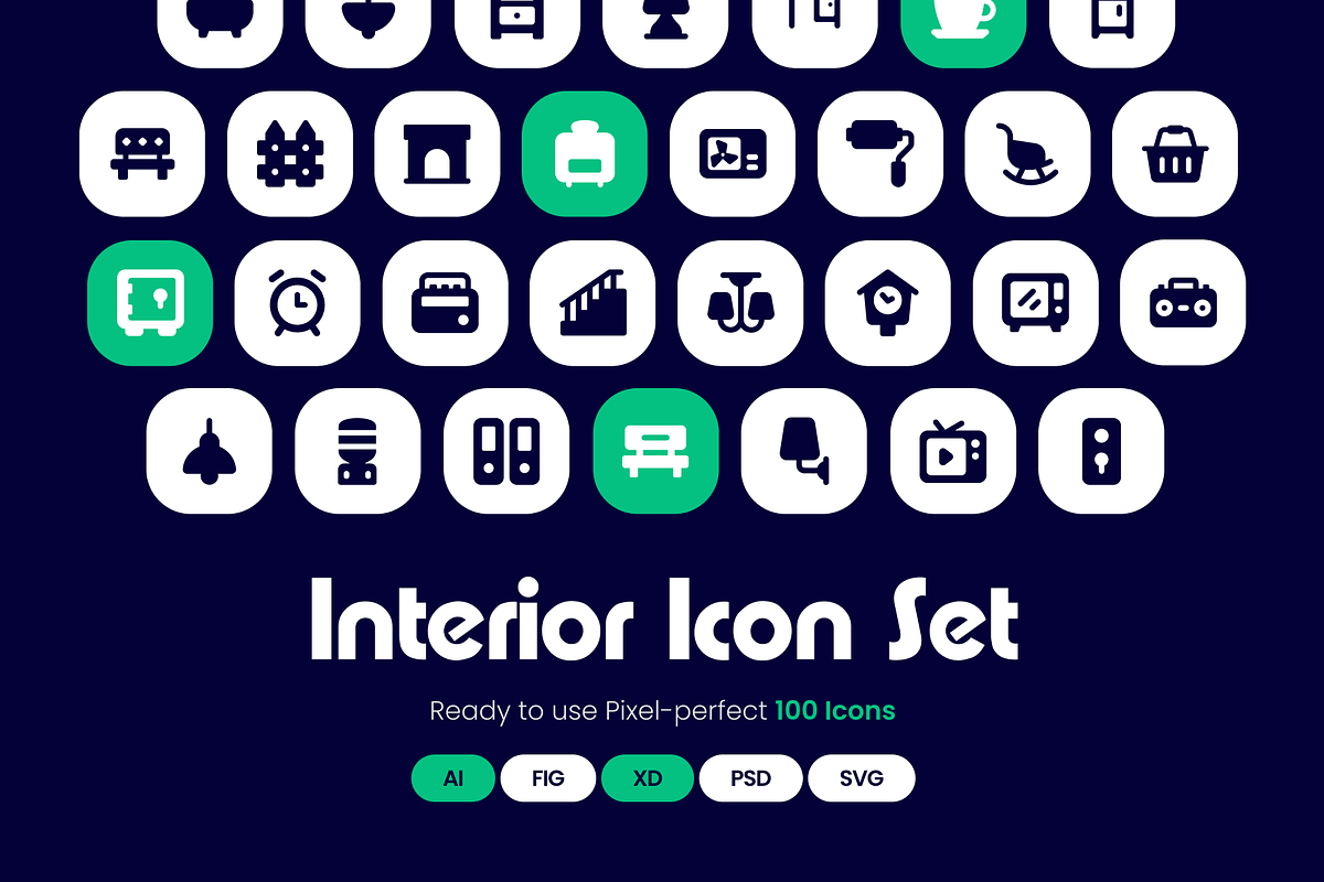 Interior Icon Set, a Duotone Icon by Brickclay (Photo 1 of 5)