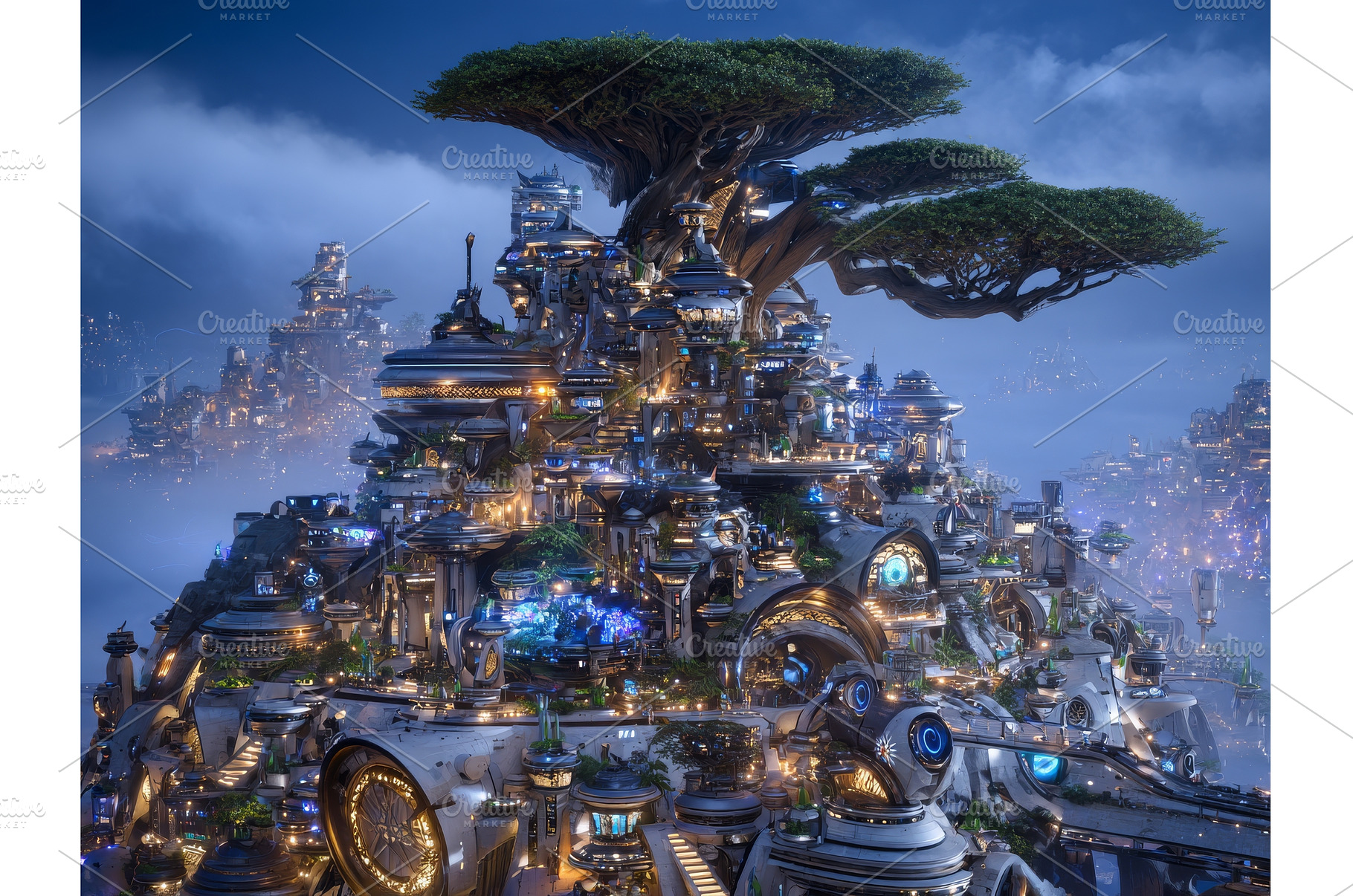 A treehouse with a futuristic design, an Architecture Photo by ZinetroN