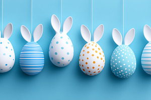 Hanging Easter eggs with bunny ears, a Holiday Photo by MistyDay