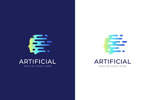 Head Logo Artificial Intelligence, a Branding & Logo Template by Signatoro