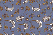 Narwhals. Seamless patterns., a Pattern Graphic by Kseniakrop (Thumbnail 4 of 7)