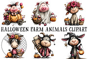 Halloween Farm Animals Clipart, a Seasonal Illustration by OK Design (Thumbnail 2 of 6)