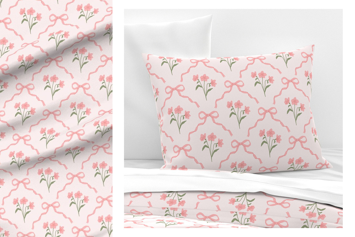 Preppy bow flower patterns, a Pattern Graphic by Viaireshop (Photo 2 of 6)