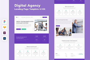 Digital Agency Landing Page Template, an UI Kit Template by uicube