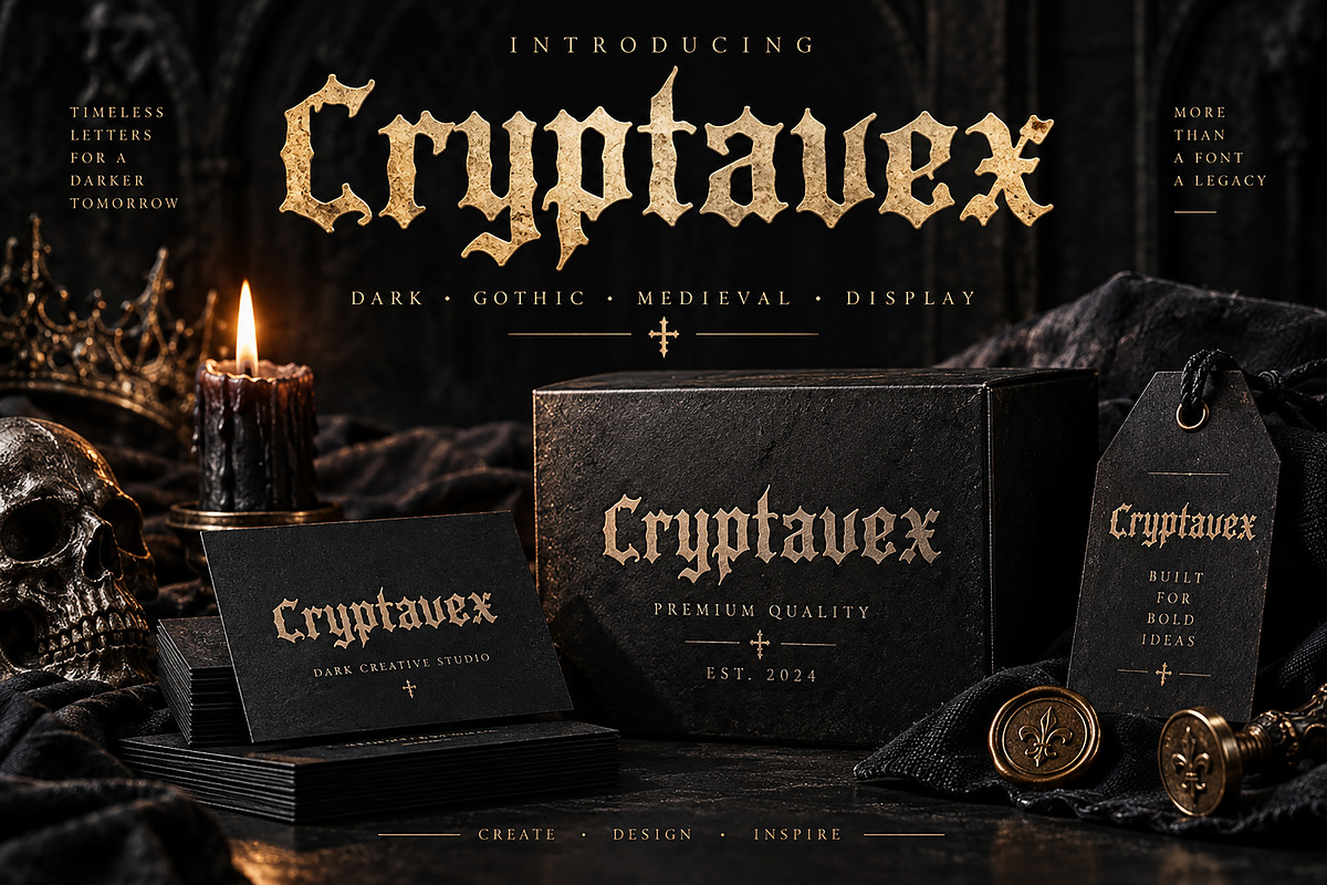Cryptavex, a Blackletter Font by Wow Magic (Photo 3 of 4)