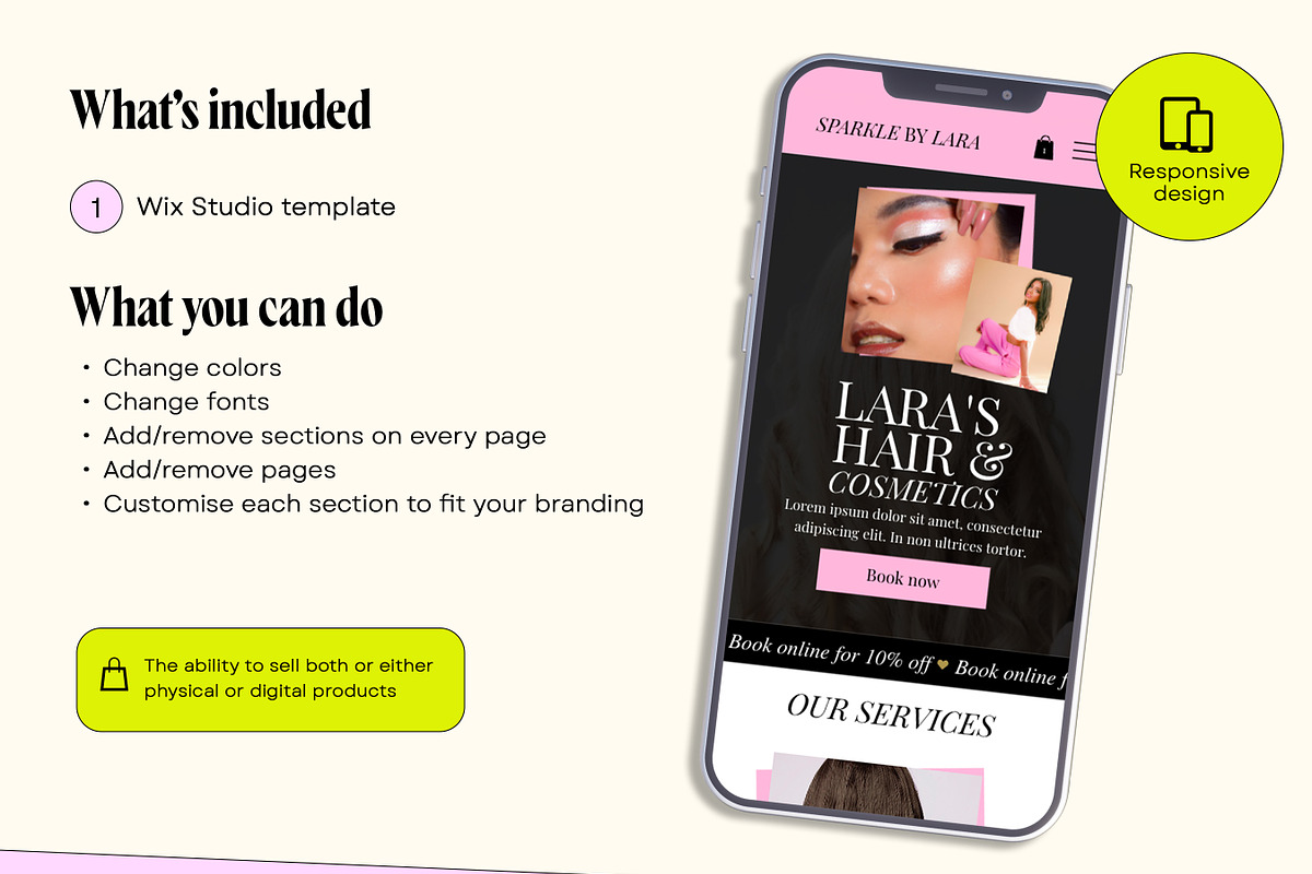 Wix Salon Website Template Theme, a Wix Template by Template Twist Shop (Photo 4 of 10)