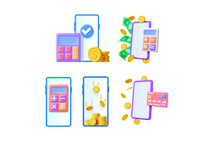 Several smartphones demonstrate, a Finance Illustration by Abscent