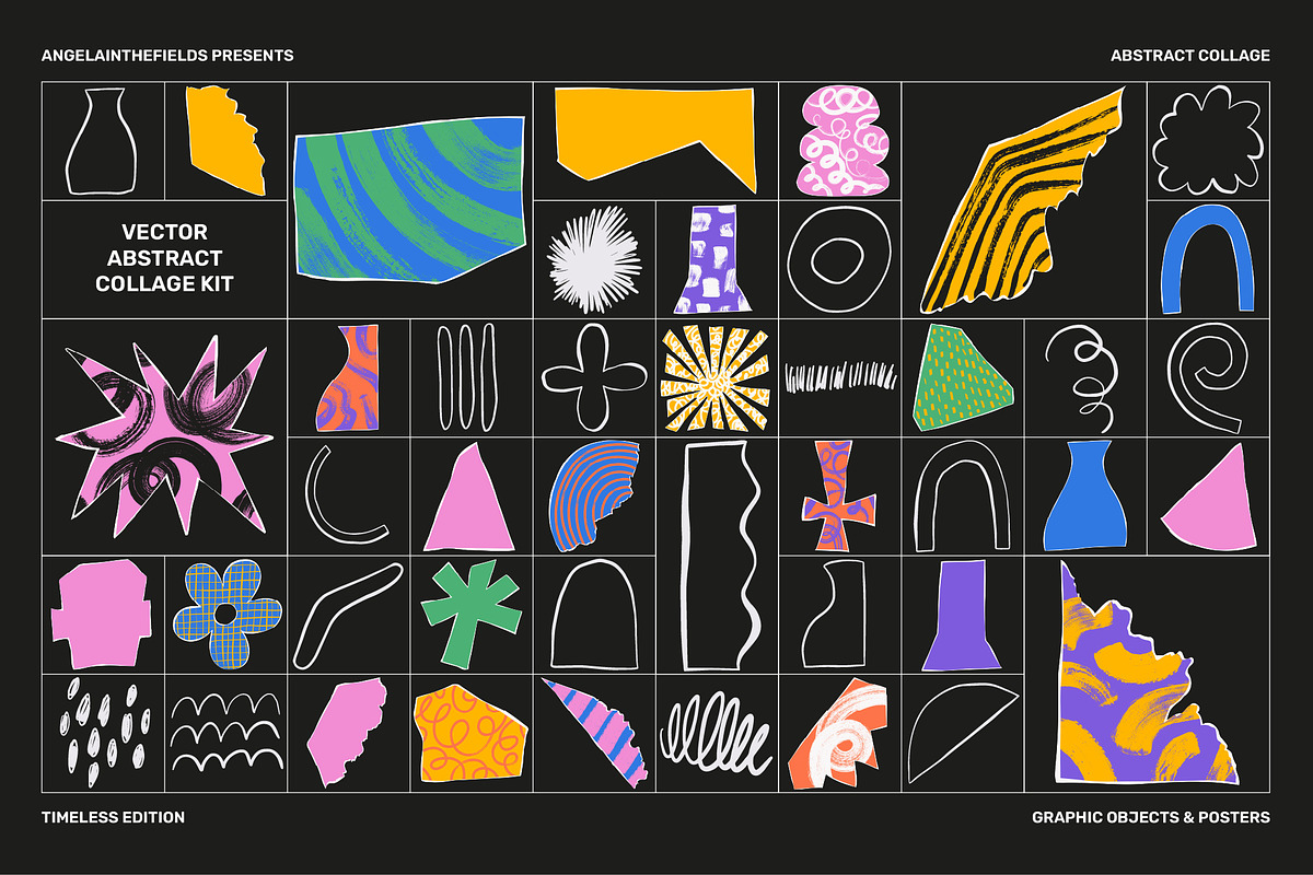Abstract Collage Vector Clipart Set, an Object Graphic by angelainthefields (Photo 3 of 15)
