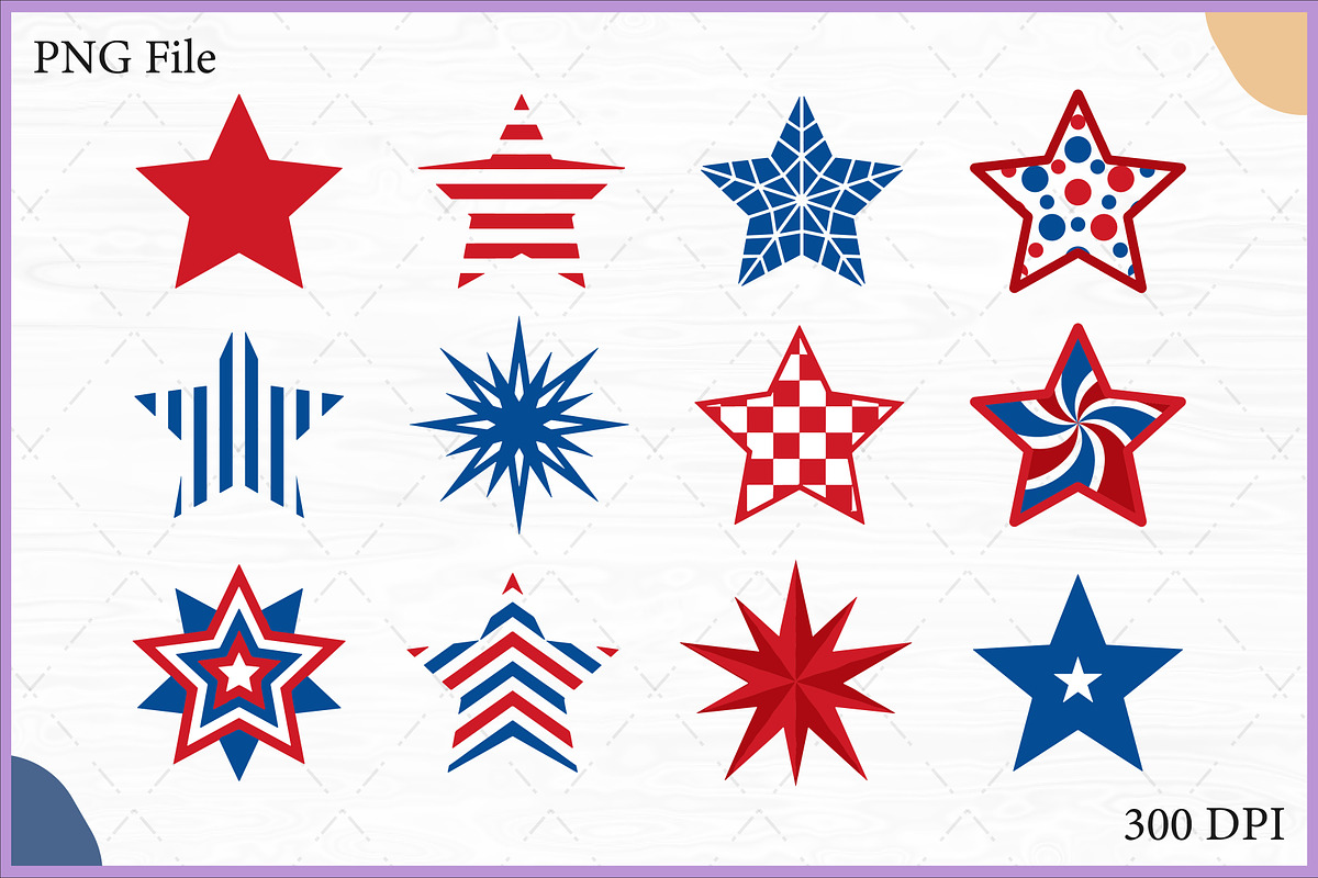 Various Patriotic Stars Clipart Set, an Object Illustration by Gfx Expert Team (Photo 1 of 3)