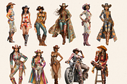 CURVY COWGIRLS CLIPART PACK, a Person Illustration by Daring Digies (Thumbnail 2 of 9)