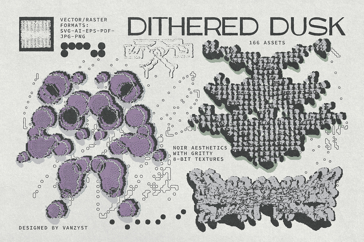 Dithered Dusk Graphic Collection, an Object Graphic by Vanzyst (Photo 1 of 9)