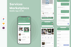 Services Marketplace App UI Kit, an UI Kit Template by uicube