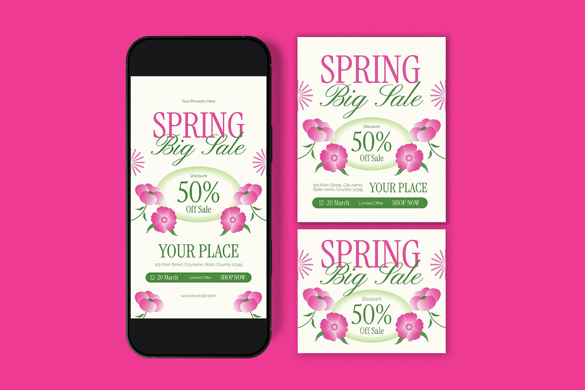 Spring Big Sale Flyer, a Flyer Template by graphicook (Photo 3 of 3)