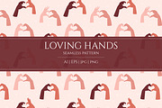 Love Hands Seamless Vector Pattern, a Pattern Graphic by EeKayStore (Thumbnail 1 of 2)