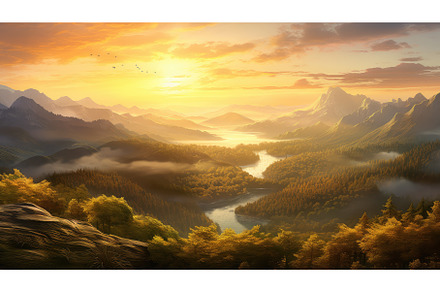 sky valley environment sun landscape, a Nature Photo by pikepicture