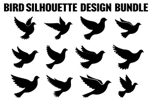 Bird Silhouette design bundle, an Illustration by Creativeshirt