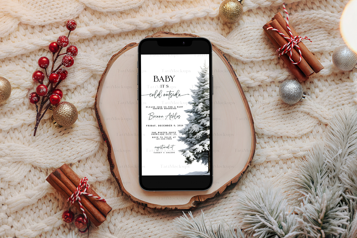 Cozy Christmas Phone Mockup, a Product Mockup by TatiMockup (Photo 5 of 5)