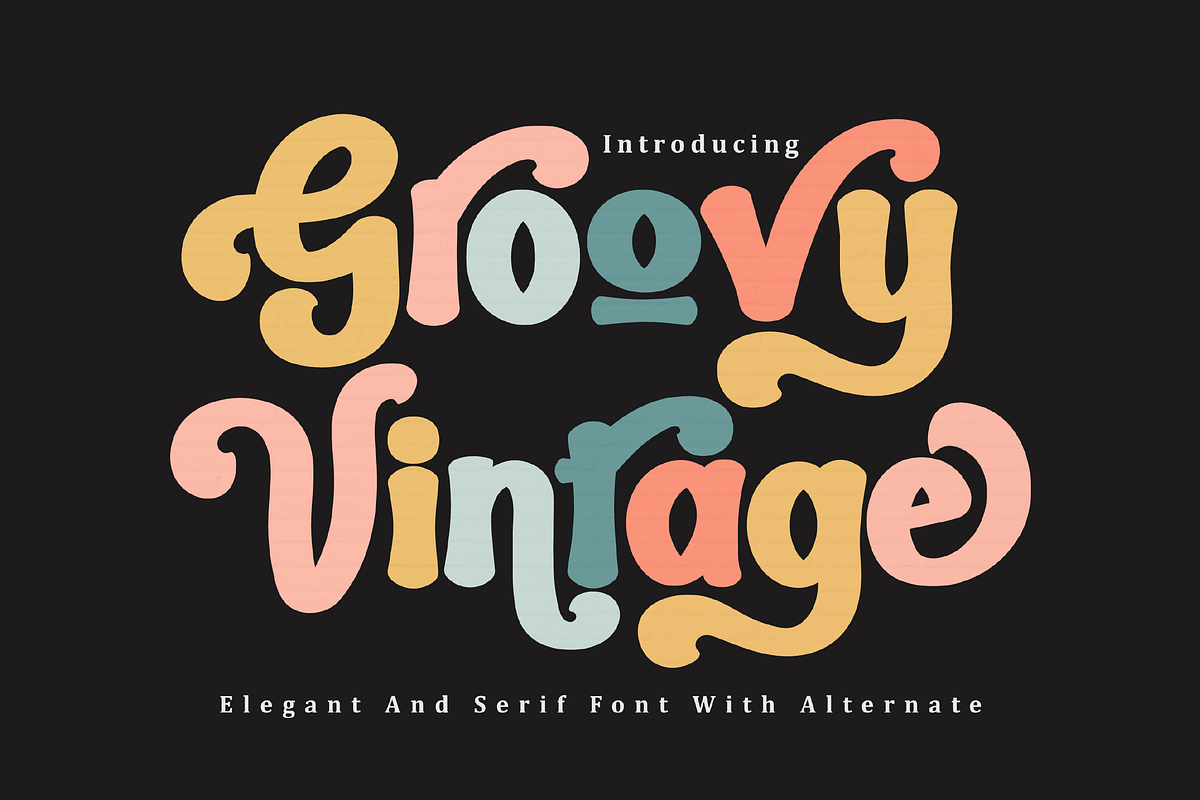 Groovy Vintage, a Sans Serif Font by Mini_World (Photo 1 of 8)