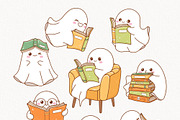 Cozy Bookish Ghost Clipart | Ghost, an Education Illustration by TitaLivingArt (Thumbnail 3 of 9)