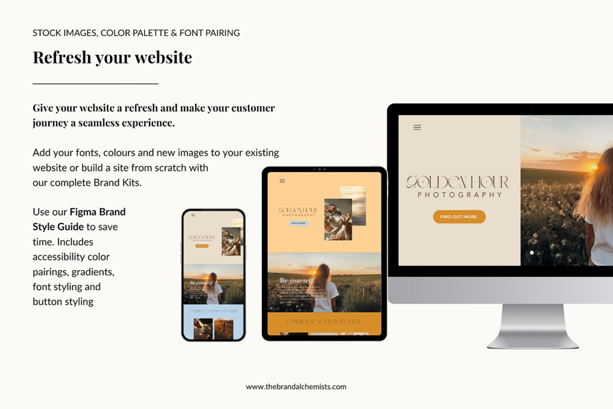Golden Hour Brand System + UI Kit, an UI Kit Template by The Brand Alchemists (Photo 3 of 12)
