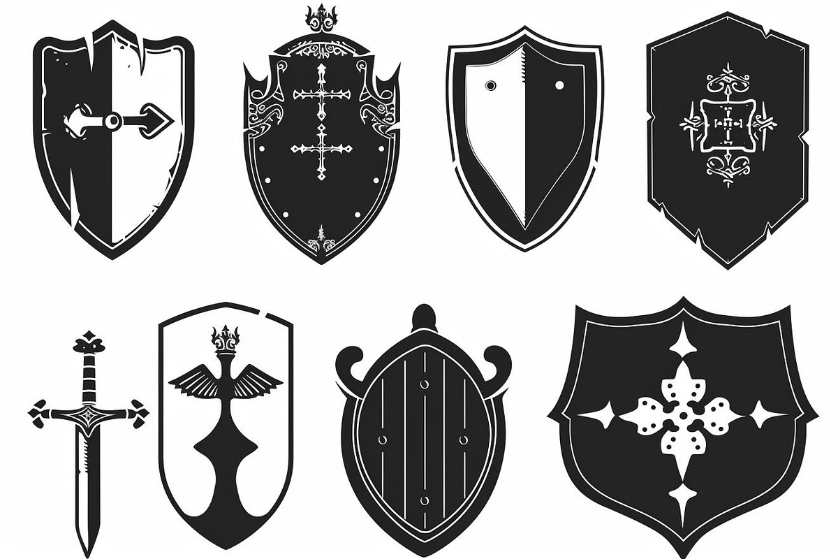 Medieval Shield Silhouette Bundle, an Illustration by balal (Photo 3 of 10)