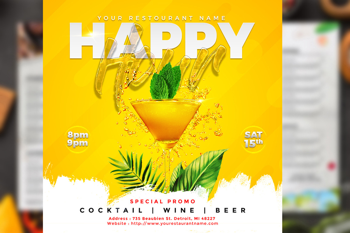 Happy Hour Party, a Flyer Template by imadeDesign (Photo 2 of 3)