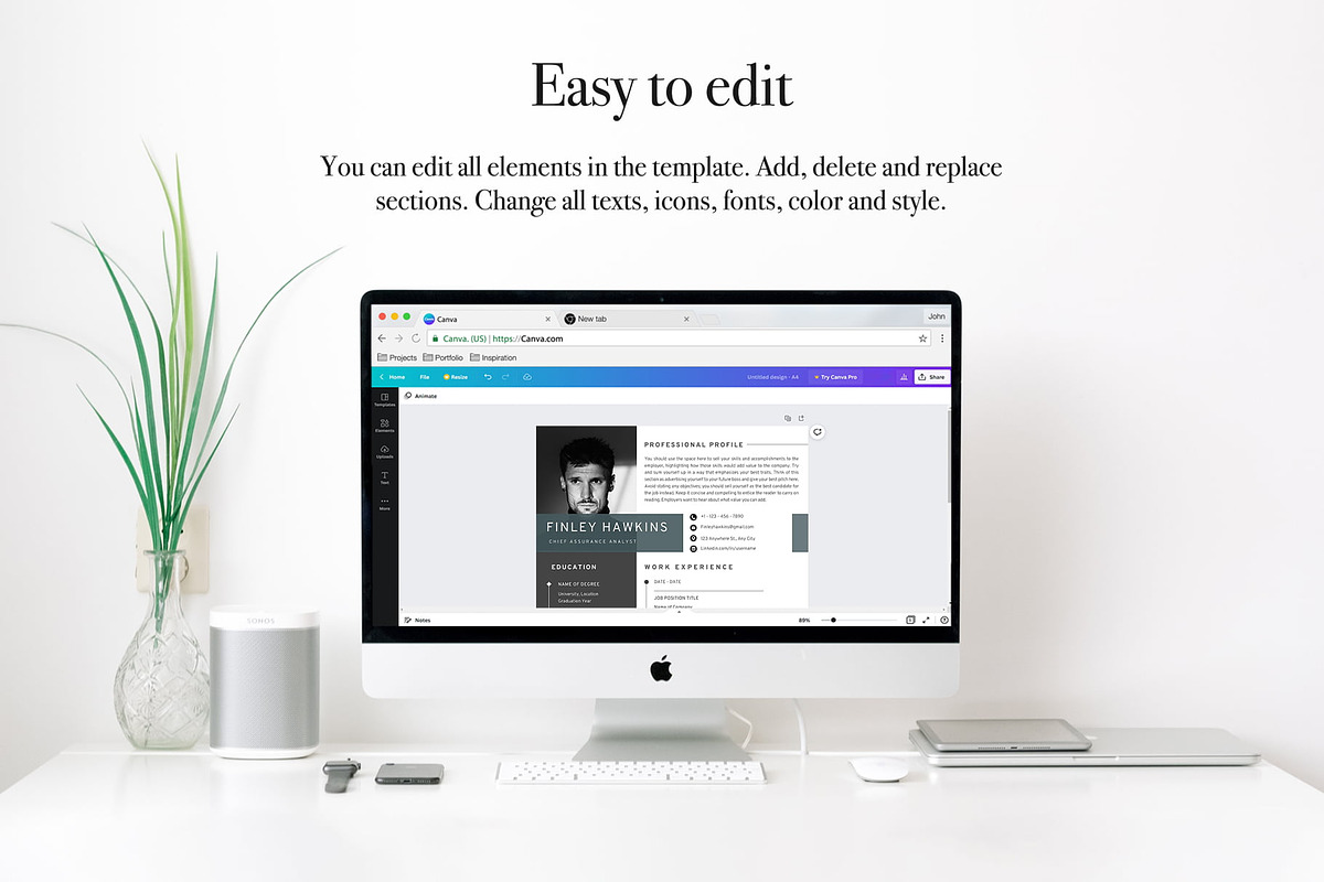 Modern Clean Resume Template | Canva, a Resume Template by Lux Resume (Photo 7 of 9)