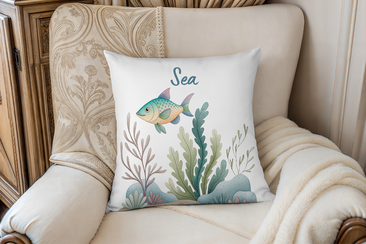 Watercolor Cute Sea Animals Clipart, an Illustration by MockupWizard (Photo 6 of 6)