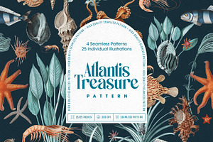 Atlantis Treasure Seamless Pattern