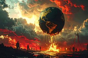 The world in war surreal conceptual illustration, a Background Graphic by DanFLCreativo
