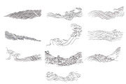 Wave elements in vintage style, an Object Graphic by marukopum (Thumbnail 2 of 9)
