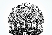 50 Mystical Galaxy Forest Silhouette, a Technology Illustration by Amazin_art (Thumbnail 22 of 41)