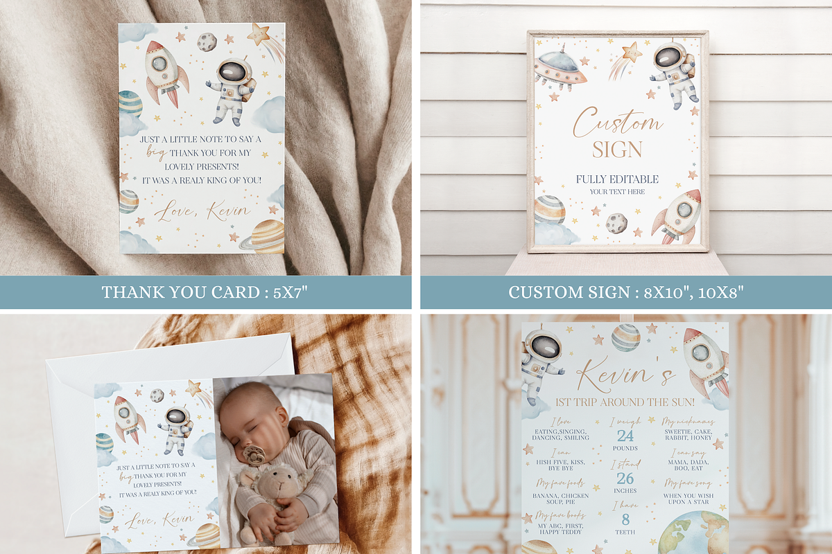 First Trip Around the Sun Bundle, an Invitation Template by Digital_Mind (Photo 3 of 9)