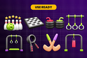 Sports 3d Icon Pack, an Object 3D Model by Ui Stock (Thumbnail 3 of 6)