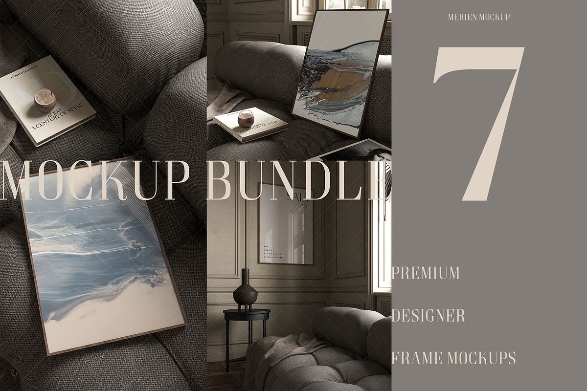 Premium Bundle of 7 Frame Mockups, a Mockup by Merien Mockup (Photo 1 of 5)