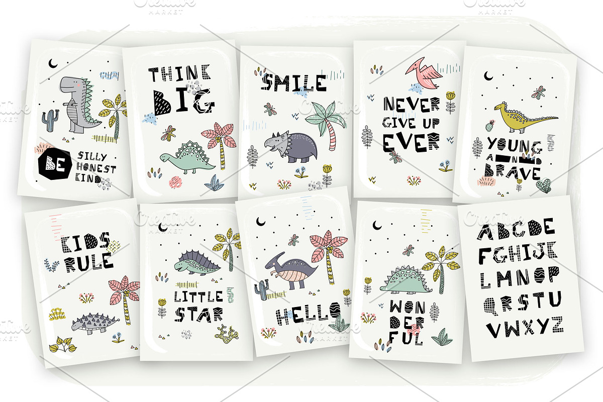 DINO. Design set., an Animal Illustration by kuchuk_design (Photo 4 of 6)