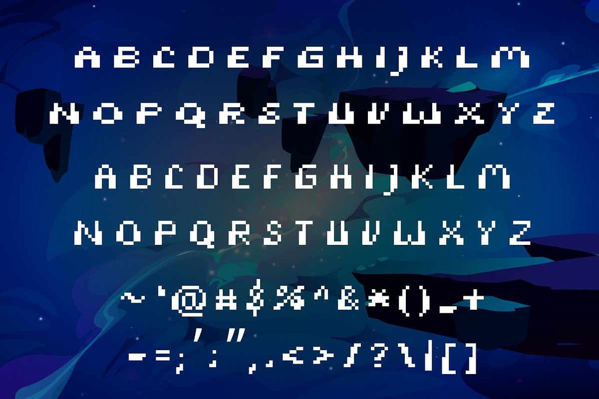 Glyph Galaxy - Retro Video Game Font, a Sans Serif Font by HipFonts (Photo 6 of 10)