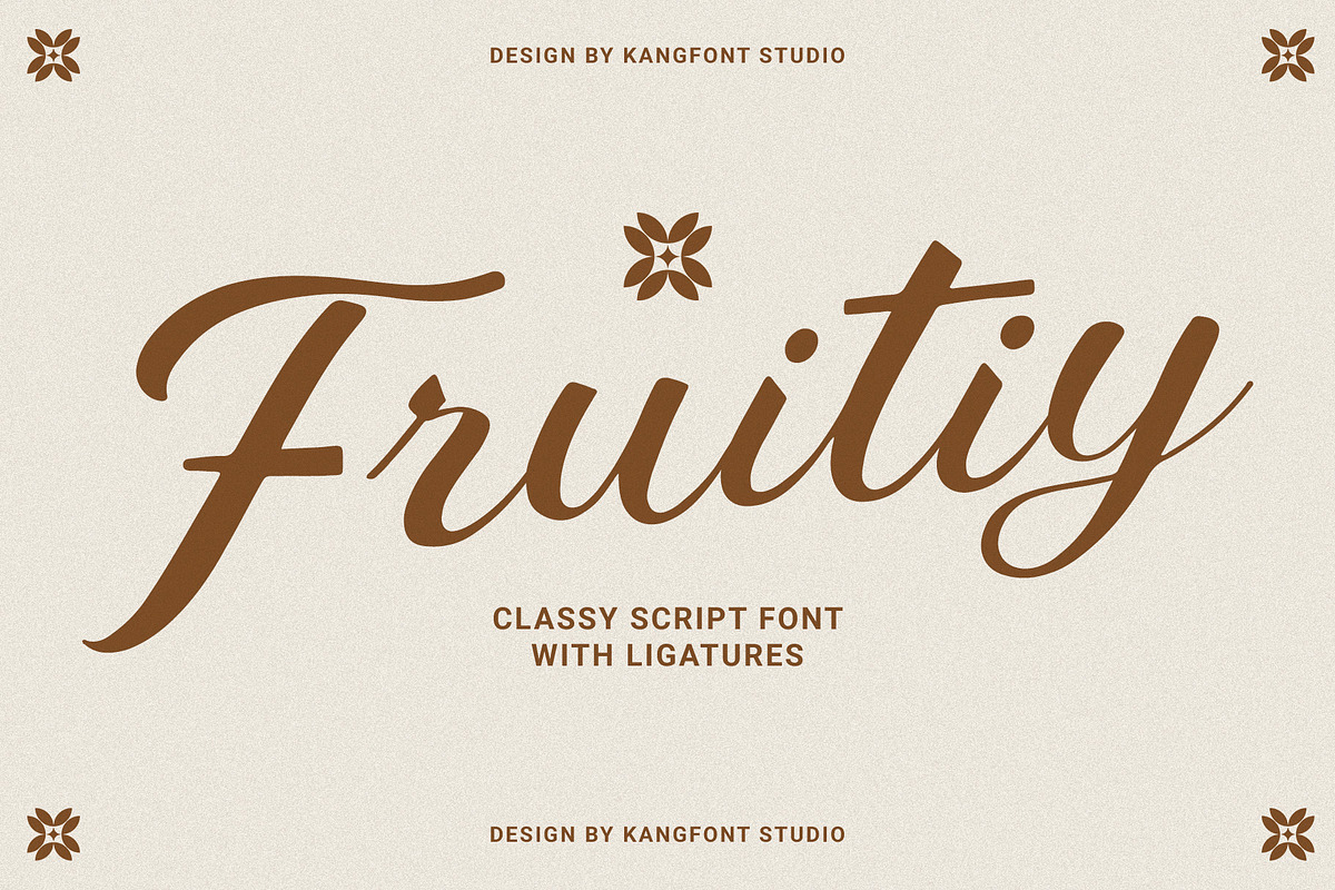 Fruitiy - Elegant Script Font, a Script Font by kangfont Studio (Photo 1 of 10)