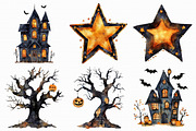 Watercolor Halloween House Clipart, an Illustration by Libby Wishes (Thumbnail 2 of 5)