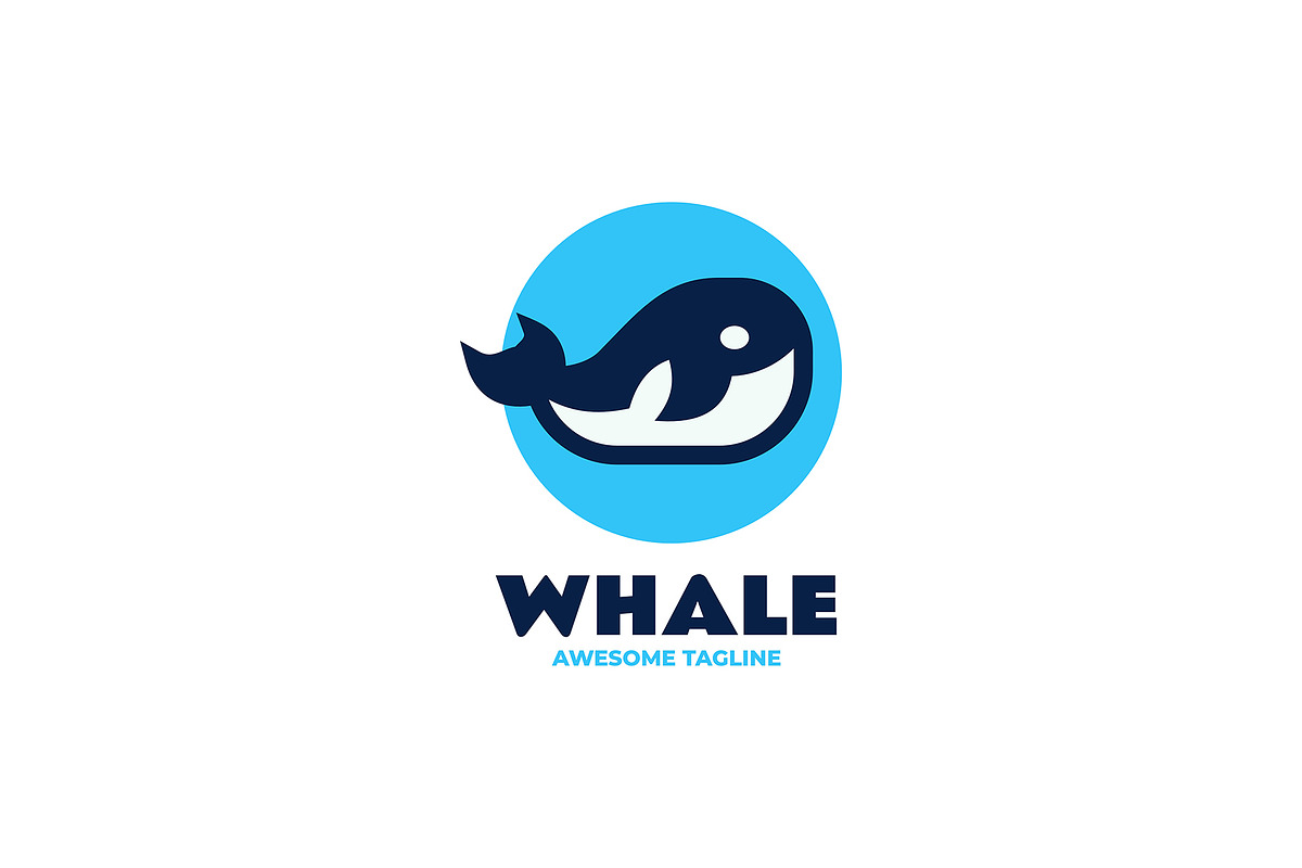 Whale Simple Mascot Logo, a Branding & Logo Template by Artnivora.Std