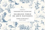 Toile De Jouy Seamless Patterns, a Pattern Graphic by Century Library (Thumbnail 1 of 8)
