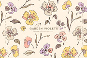 Garden Violets, a Pattern Graphic by MalyskaStudio (Thumbnail 1 of 13)