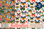 Vintage Style Butterfly Patterns, a Pattern Graphic by PinkPueblo (Thumbnail 2 of 3)