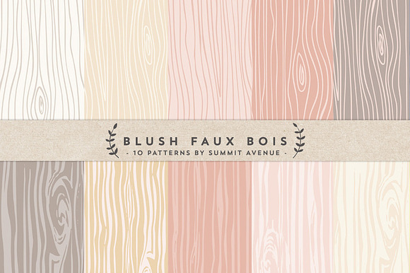 Blush Faux Bois Woodgrain papers preview 3