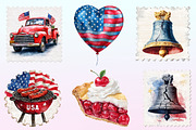 4th of July Postage Stamp Clipart, a Graphic by CitraGraphics (Thumbnail 3 of 4)