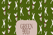 Green people modern golf girls, a Pattern Graphic by Cotton Melon pattern Shop (Thumbnail 1 of 6)